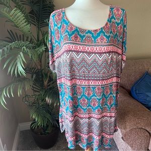Avenue 14/16 1X short sleeve scoop neck pullover rayon stretch top